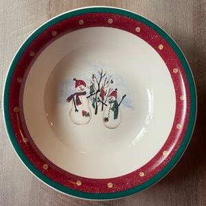 Royal Seasons Stoneware Antique Snowman Serving Dish
